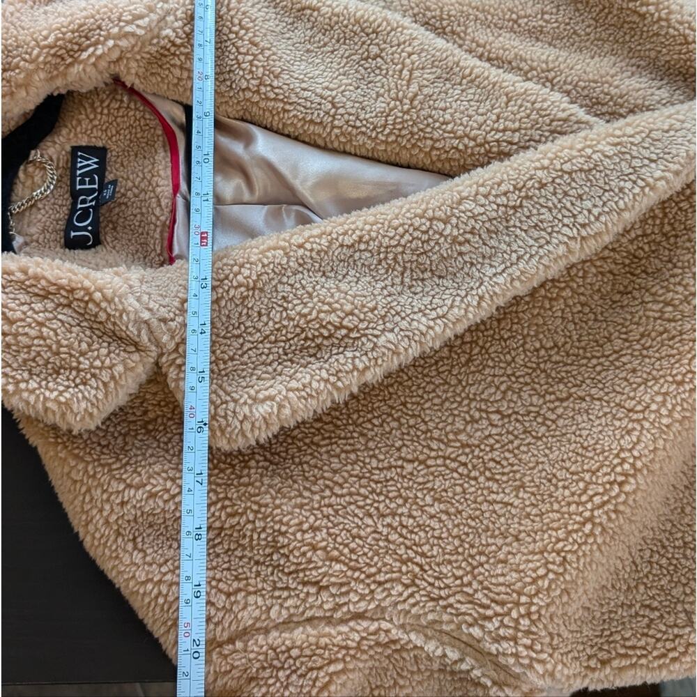 J.Crew Relaxed Tan Teddy Topcoat in Sherpa Blend BW157, Size XS - Picture 9 of 11